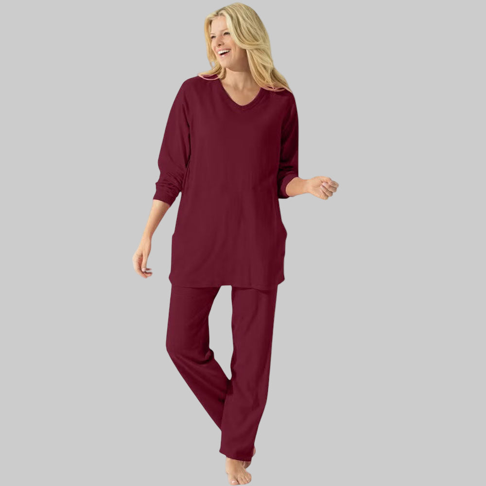 Pomegranate Plus Size Women 2-Piece Lounge Set – Relaxed Fit