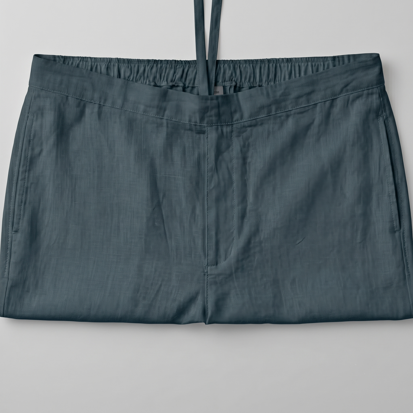 Premium Navy Blue Irish Linen Co-Ord Set for men featuring a short-sleeve button-down shirt and matching straight-fit trousers crafted from breathable Irish linen fabric.