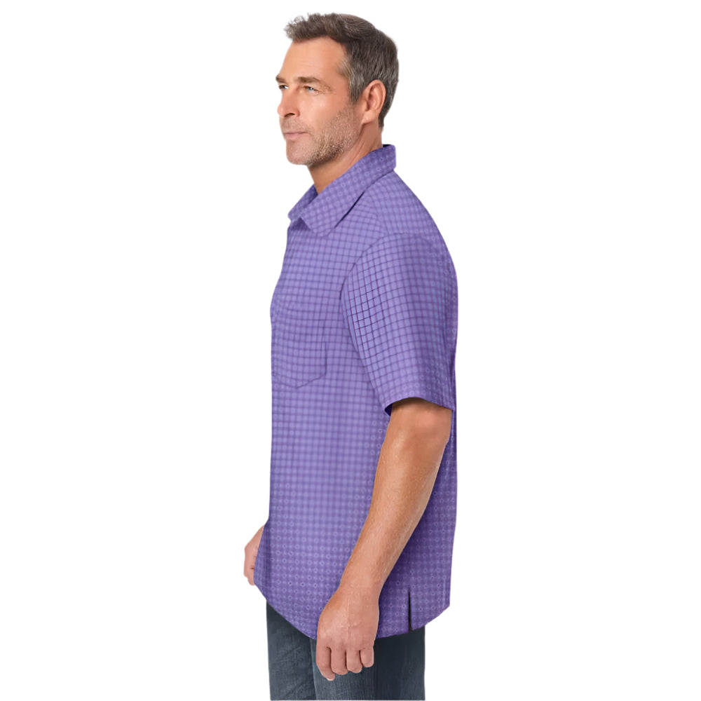 Purple diamond lightweight jersey polo shirt with chest pocket and relaxed fit