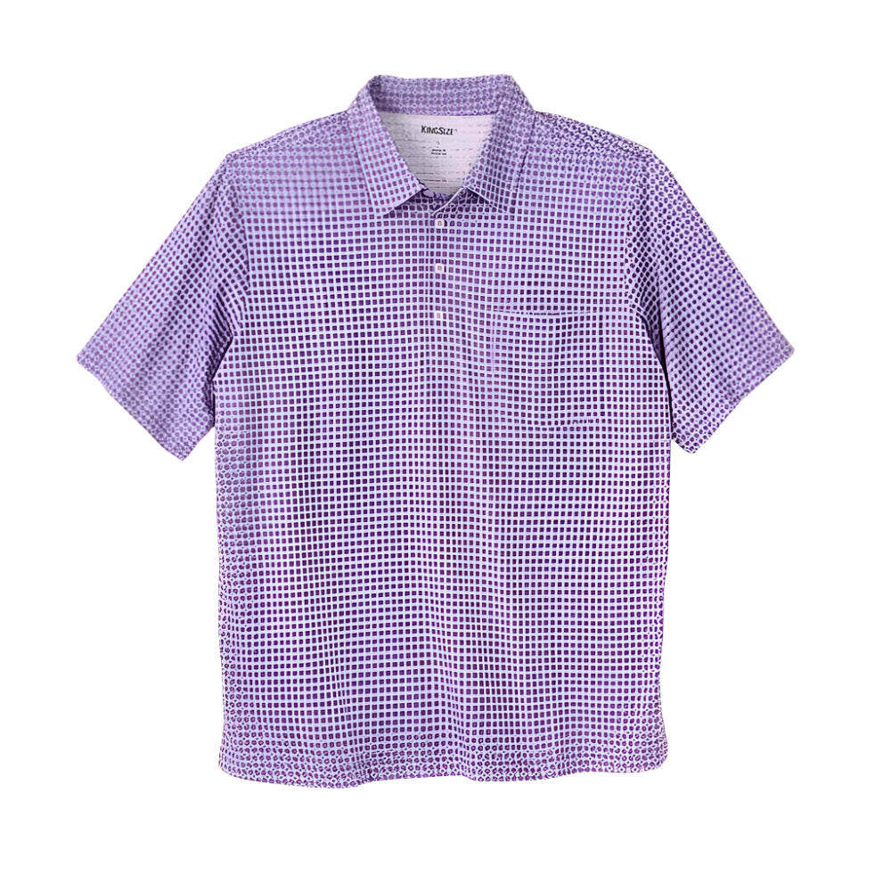 Purple diamond lightweight jersey polo shirt with chest pocket and relaxed fit