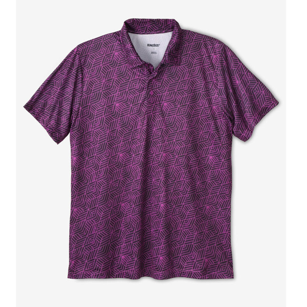 Purple Geo Moisture Wicking B Grade Polo Shirt PSM-8453B