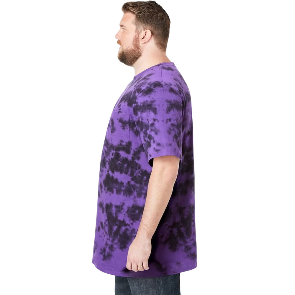 Purple Marble Big & Tall Crewneck T-Shirt – Front View with Swirl Pattern