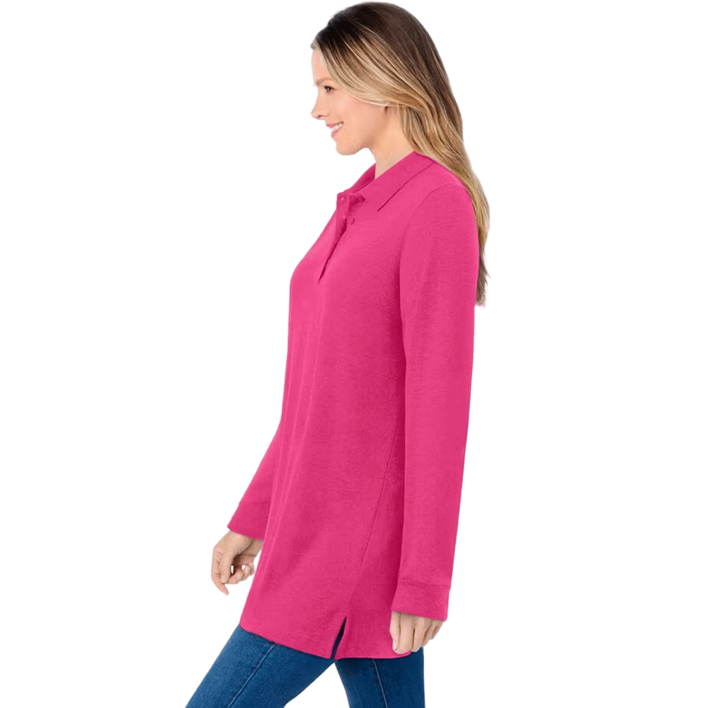 Raspberry Sorbet Long-Sleeve Polo Shirt PSW-9000