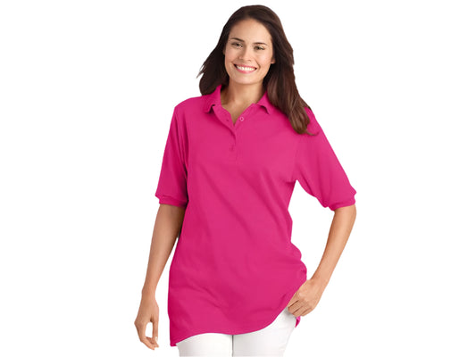 Raspberry Sorbet Short Sleeve Polo T-Shirt – Soft Cotton Relaxed Fit