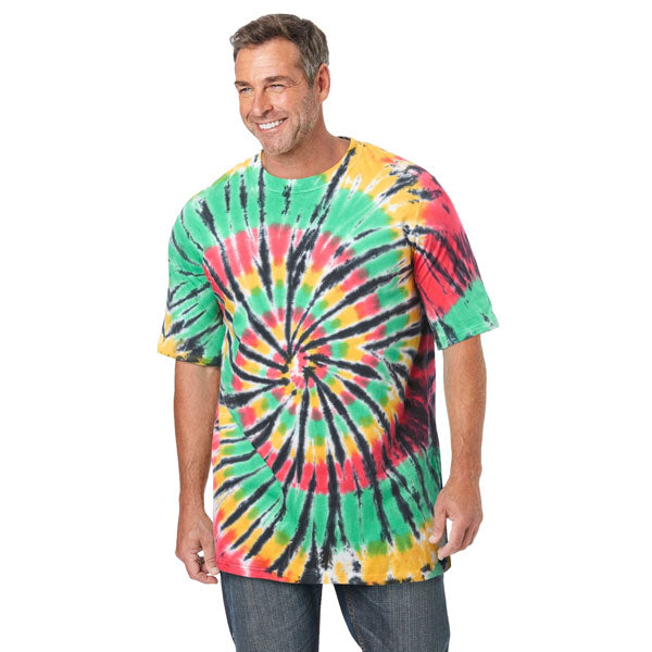 Rasta Tie Dye Big & Tall Size Crewneck T-Shirt PSM-9174