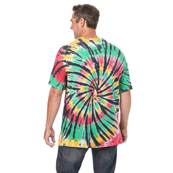 Rasta Tie Dye Big & Tall Size Crewneck T-Shirt PSM-9174