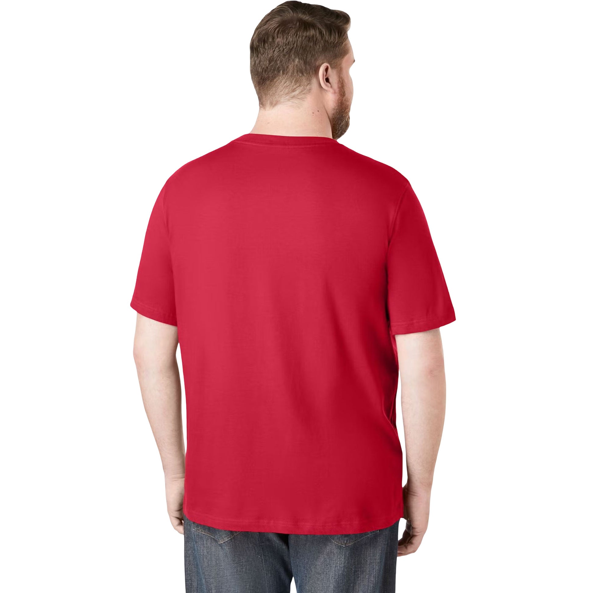 Red Lightweight Cotton Crewneck T-Shirt with soft finish and classic neckline