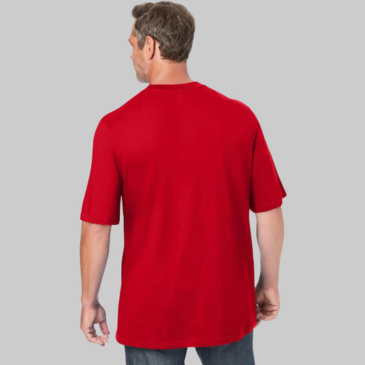 Red Big & Tall Pocket Crewneck T-Shirt with chest pocket and relaxed fit