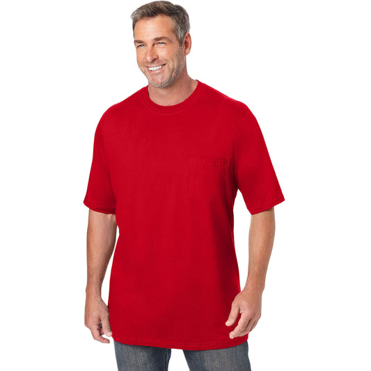 Red Big & Tall Pocket Crewneck T-Shirt with chest pocket and relaxed fit