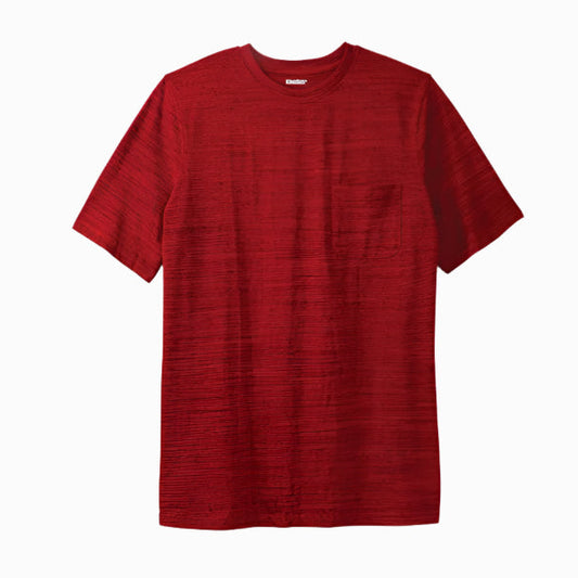 Plus-size Shrink-Less™ crewneck t-shirt with a relaxed fit, taped neck seams, and durable cotton fabric that won’t shrink in the dryer.