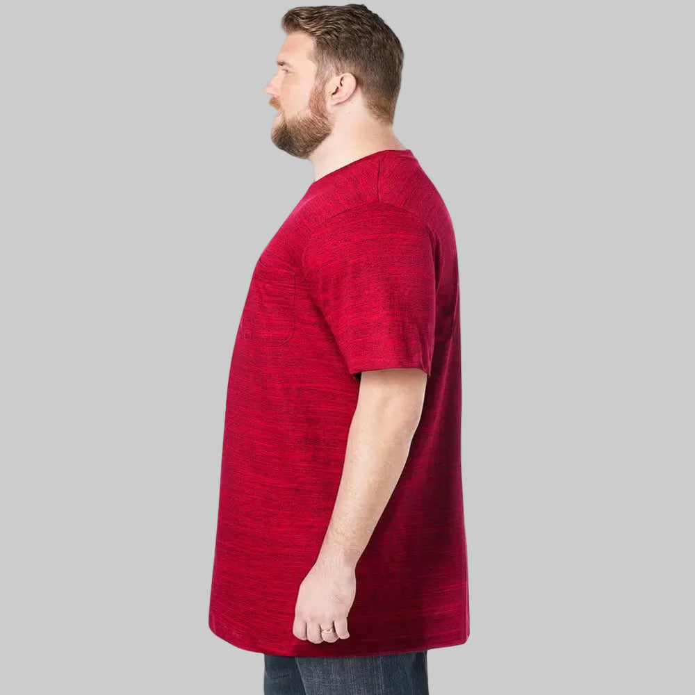 Plus-size Shrink-Less™ crewneck t-shirt with a relaxed fit, taped neck seams, and durable cotton fabric that won’t shrink in the dryer.
