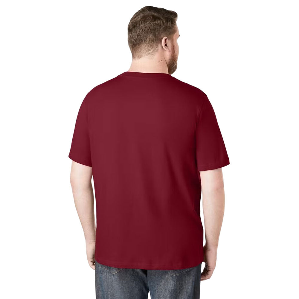 Plus-size Shrink-Less™ crewneck T-shirt with a relaxed fit, durable taped seams, and shrink-resistant fabric for lasting comfort.