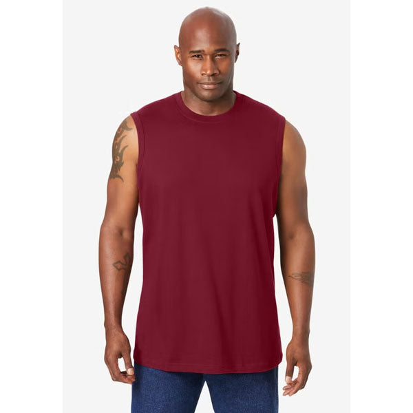 Rich Burgundy Big & Tall Sleeveless Muscle T-Shirt
