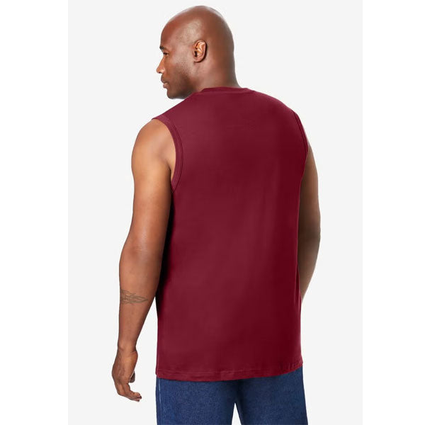 Rich Burgundy Big & Tall Sleeveless Muscle T-Shirt