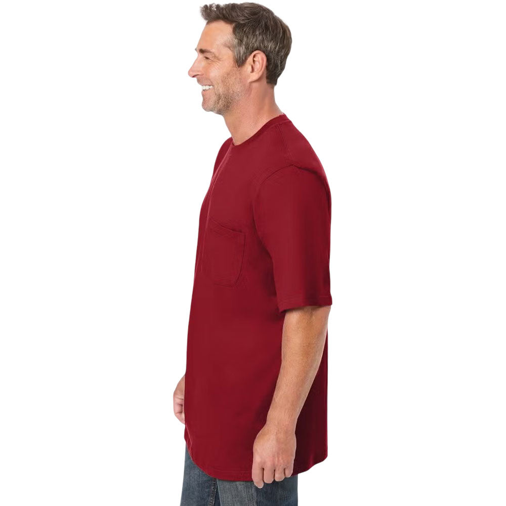 Rich Burgundy Big & Tall Crewneck T-Shirt with Pocket – Plus-Size Men's Tee