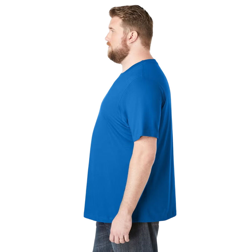 Plus-size Shrink-Less™ crewneck t-shirt with a relaxed fit, taped neck seams, and durable cotton fabric that won’t shrink in the dryer.
