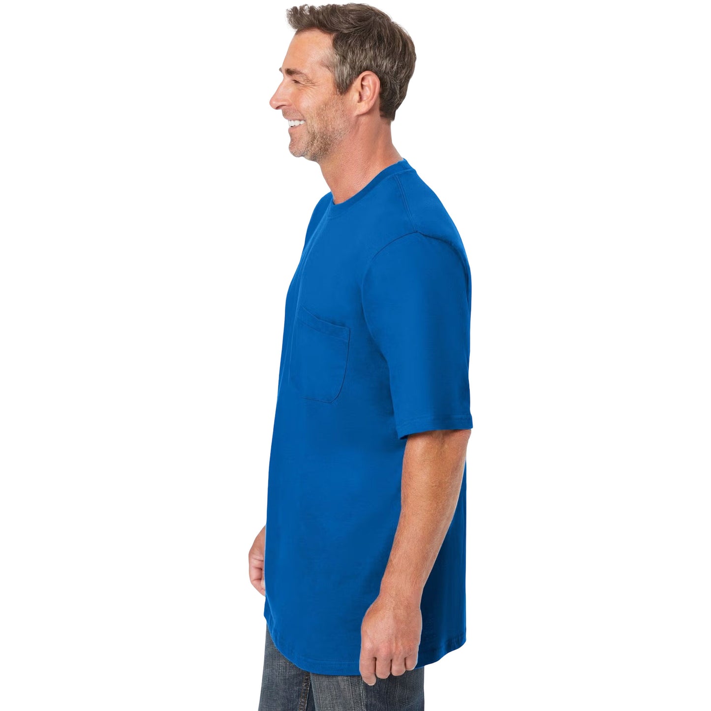 Royal Blue Big & Tall Crewneck T-Shirt with Pocket