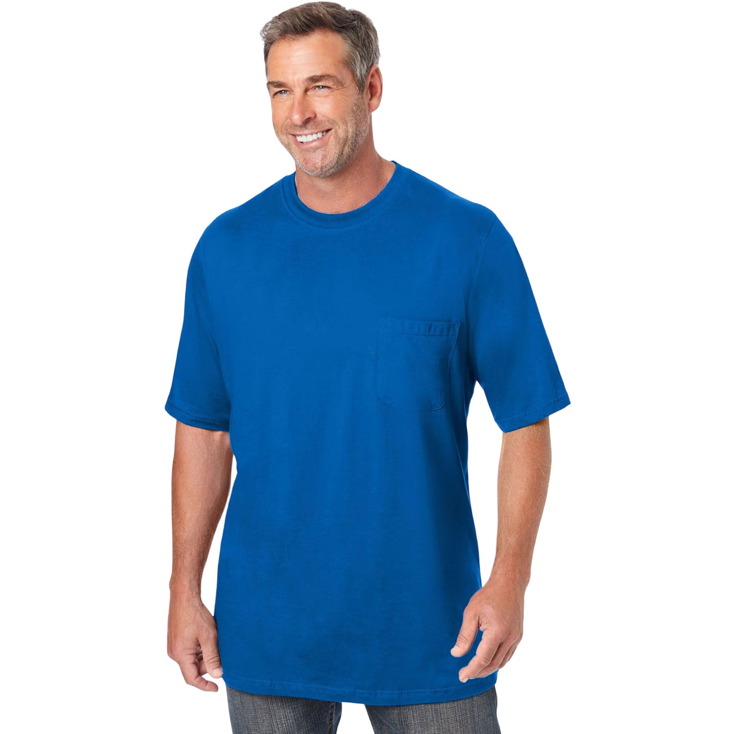 Royal Blue Big & Tall Crewneck T-Shirt with Pocket