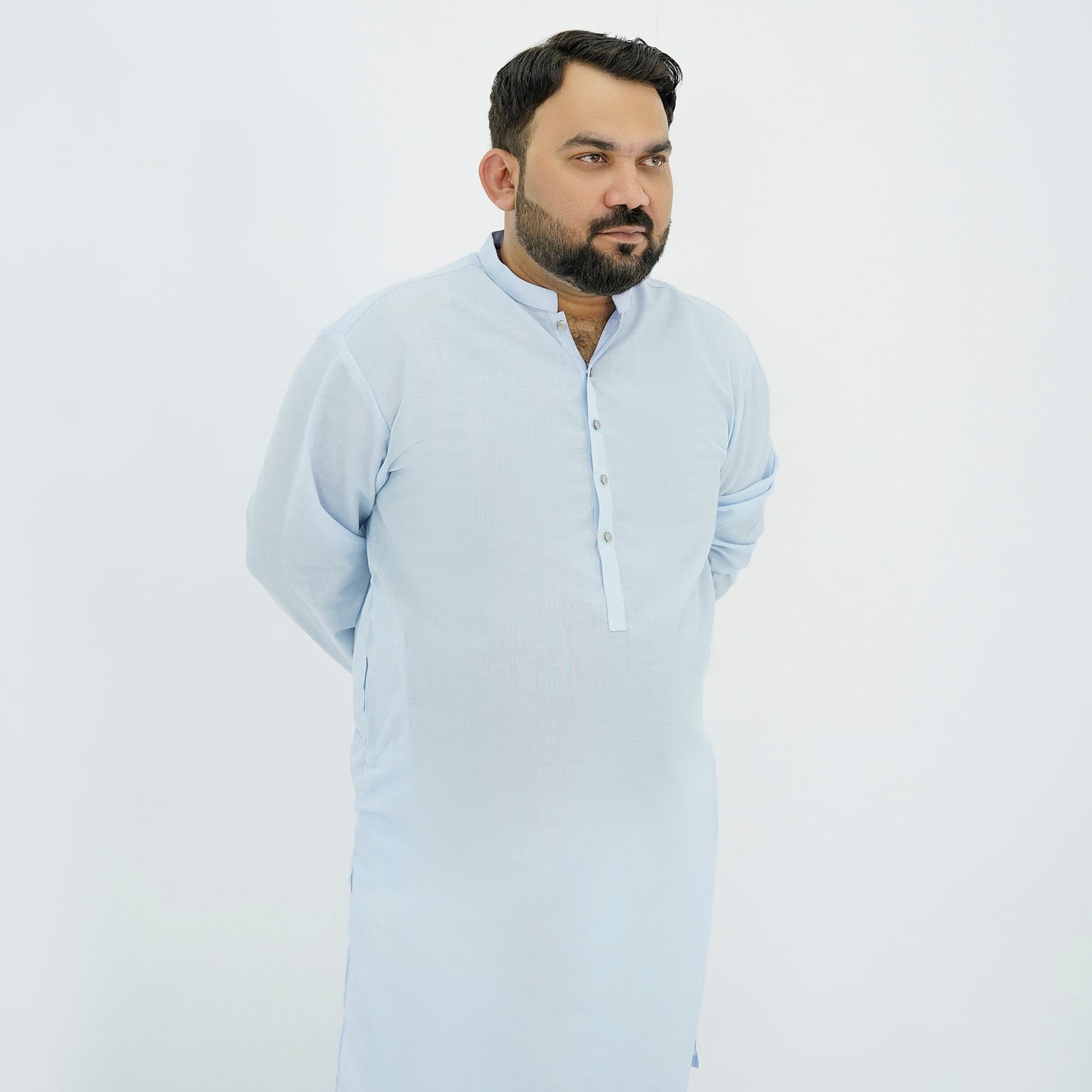 Sky Blue Cotton Classic Plus-Size Kurta Pajama PSM-9053