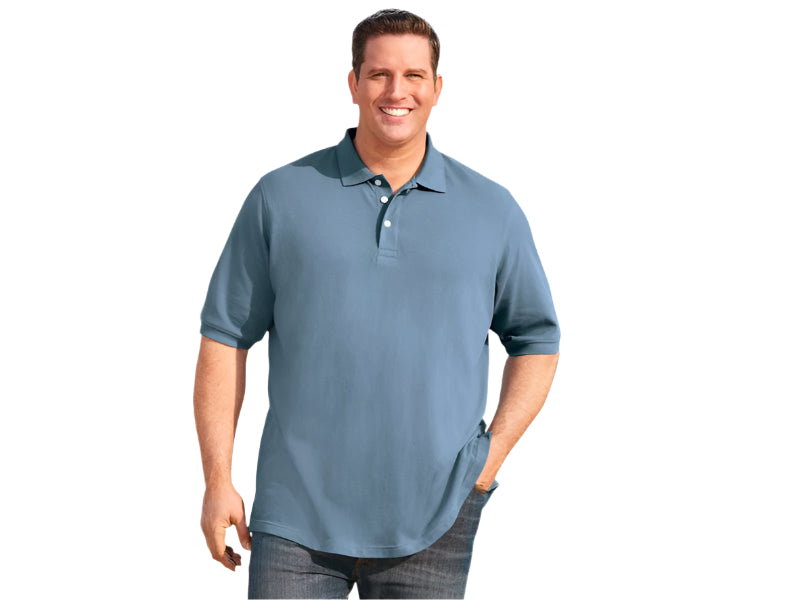 Slate Blue Big & Tall Polo Shirt – Relaxed Fit for Plus Size
