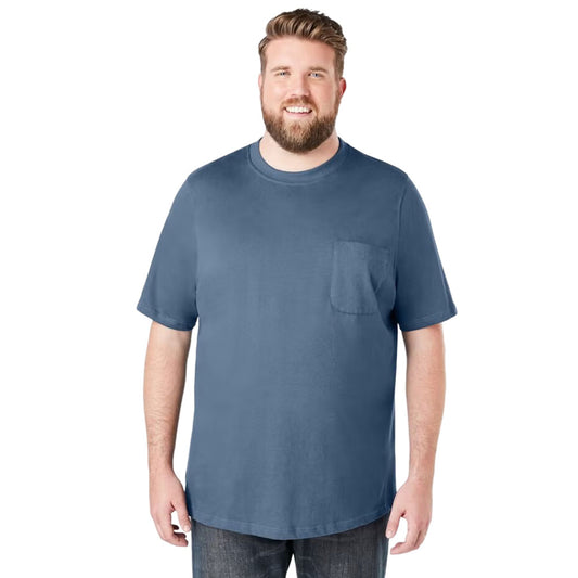 Plus-size Shrink-Less™ crewneck t-shirt with a relaxed fit, taped neck seams, and durable cotton fabric that won’t shrink in the dryer.