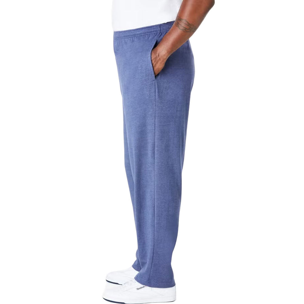 Men’s plus-size lightweight open bottom sweatpants with relaxed fit, drawstring waistband, and pockets, ideal for casual or active use.