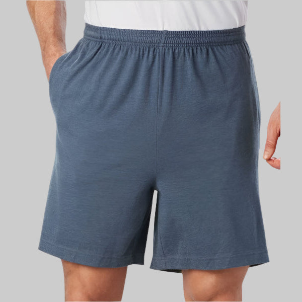 Slate Blue Lightweight Jersey Big Size Shorts with an elastic waistband, drawstring, and side pockets. Available in L to 10XL.