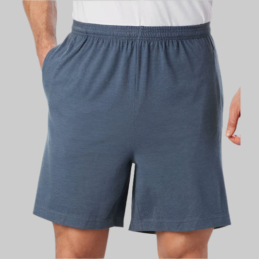 Slate Blue Lightweight Jersey Big Size Shorts with an elastic waistband, drawstring, and side pockets. Available in L to 10XL.