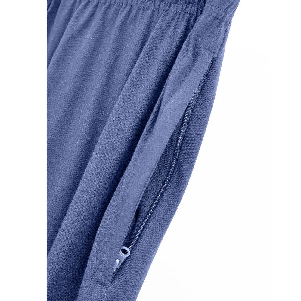 SlateBlue UrbanEase Plus Jersey Trousers With Zip Pockets PSM-8082