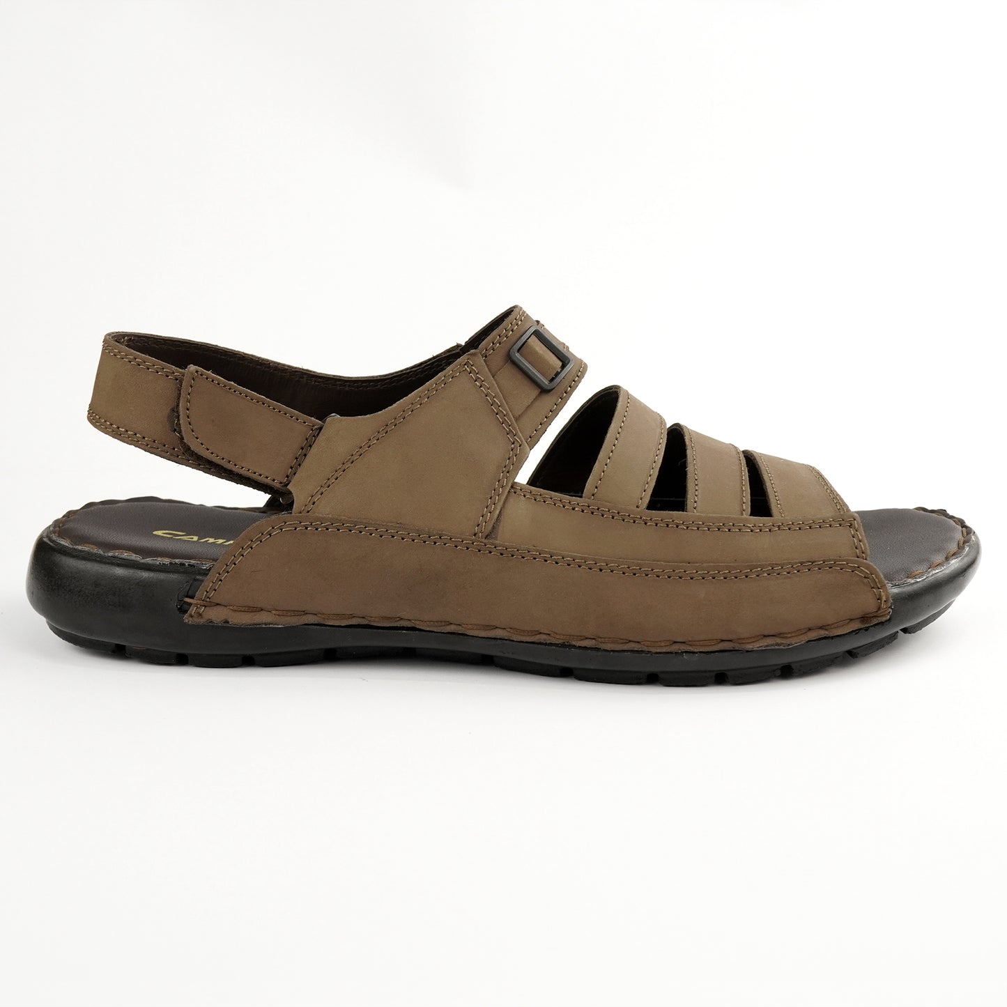 Soft brown nubuck leather fisherman-style comfort sandal for plus-size men – PlusSize.pk