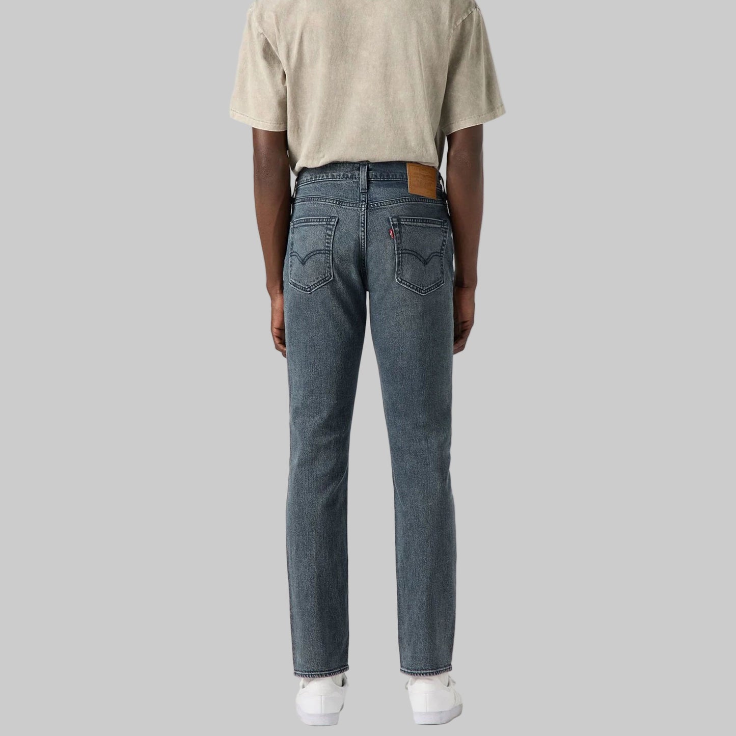 Full-length flat lay of Stone Grey Slim Straight Jeans in stone grey wash