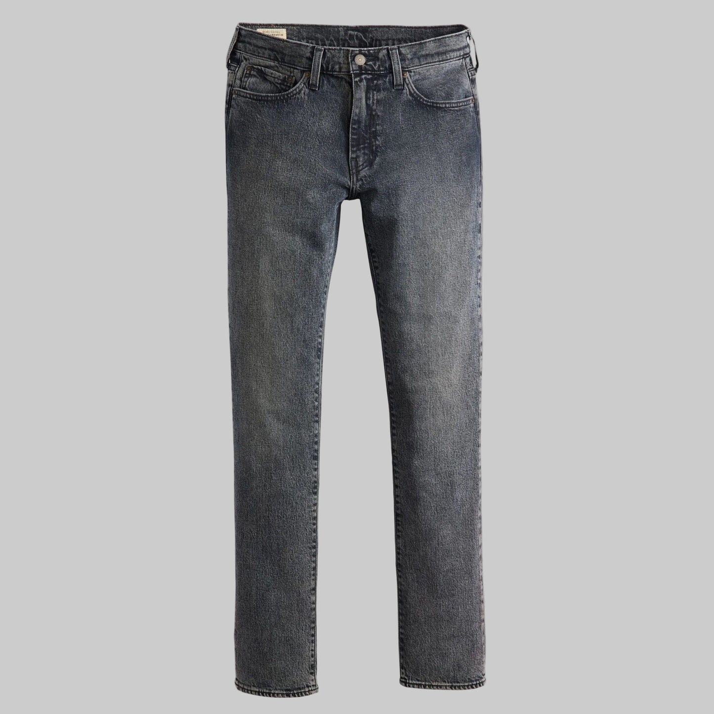 Full-length flat lay of Stone Grey Slim Straight Jeans in stone grey wash