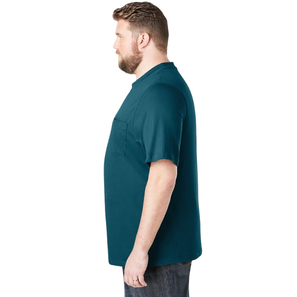 Teal Big & Tall Cotton Pocket Crewneck T-Shirt with relaxed fit