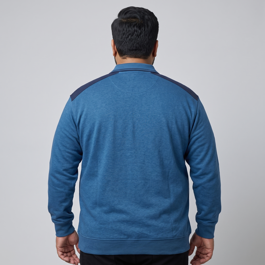 Teal Big Size Collar Sweatshirt PSM-4268