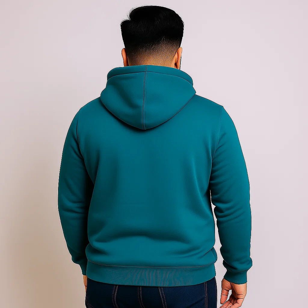 Teal Green Fleece Pullover Hoodie PSM-8818