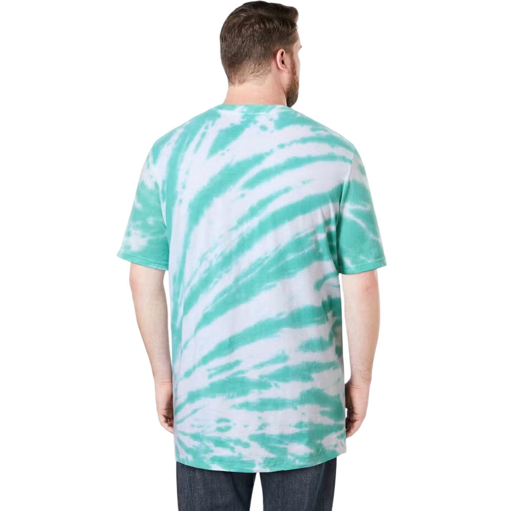 Tidal green marble crewneck pocket t-shirt with soft fabric and textured wash