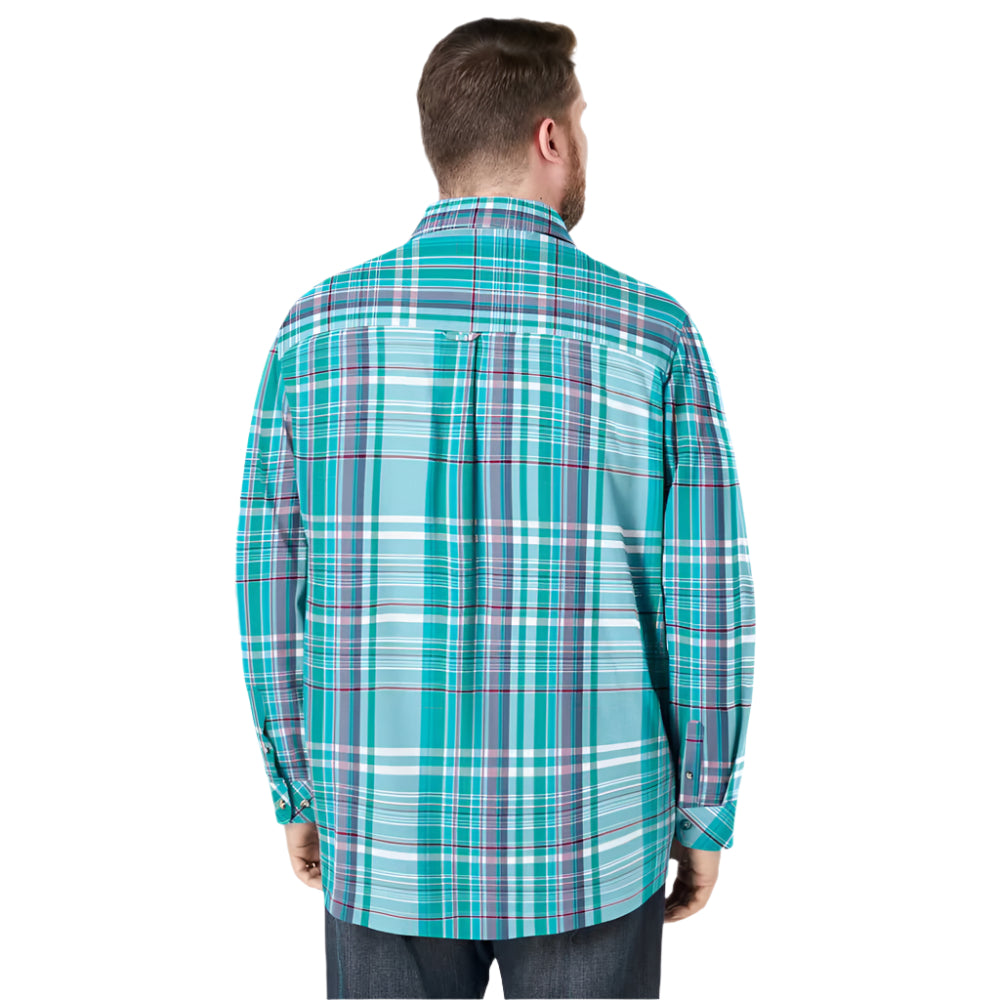 Tidal green plaid flannel shirt with chest pockets in Big & Tall sizing