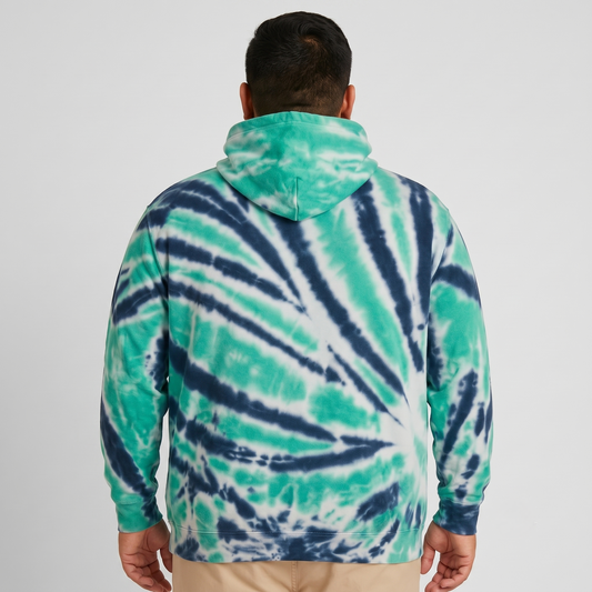 Tidal Green Marble Fleece Pullover Hoodie PSM-7474