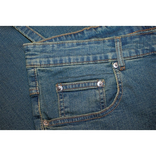 Tint Wash Stretch Denim Jeans with belt loops and YKK zip fly