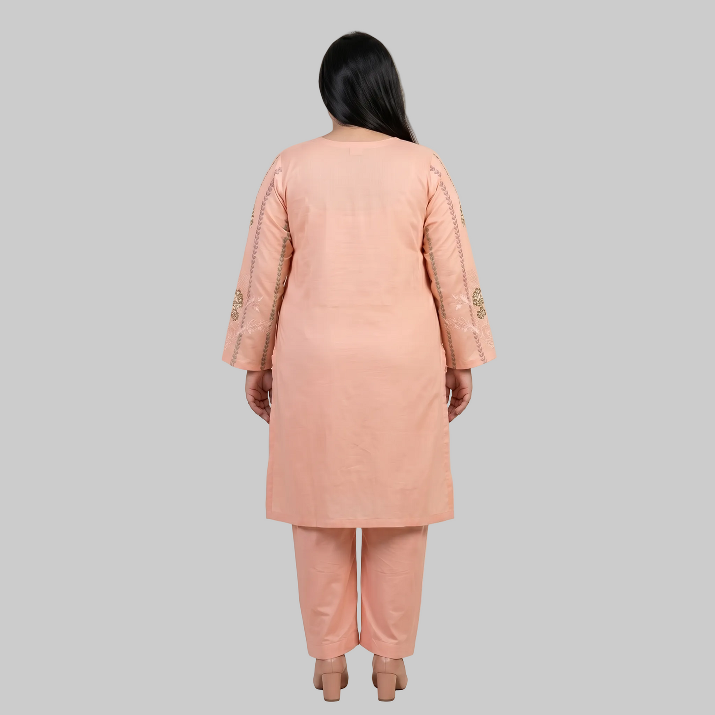 Tri-Color Pastel Wave Embroidered 3-Piece Cotton Lawn Suit for Women with Elegant Embroidery