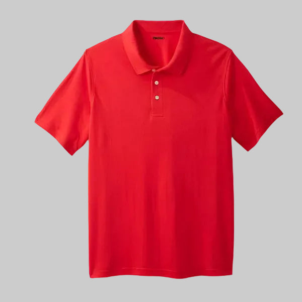 True Red Big & Tall Pique Cotton Polo Shirt with Ribbed Collar and Shrink-Less Fit