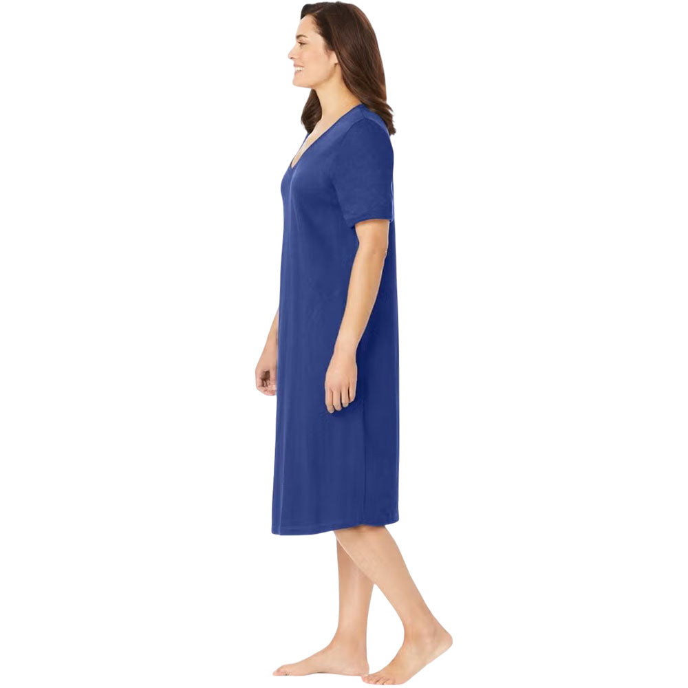 Ultra Blue Short Print Sleepshirt for Plus Size Women – Relaxed Fit