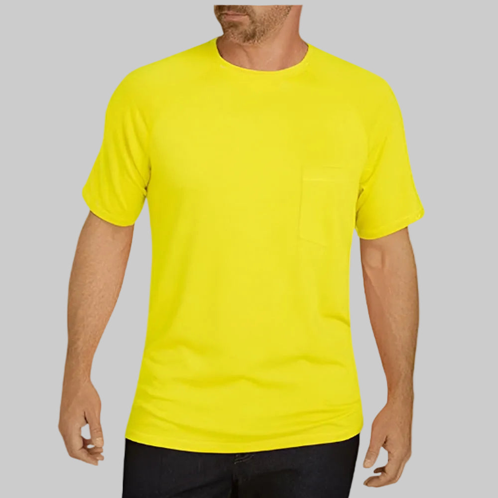 Yellow Big Size Pocket CrewNeck T-Shirt PSM-4410