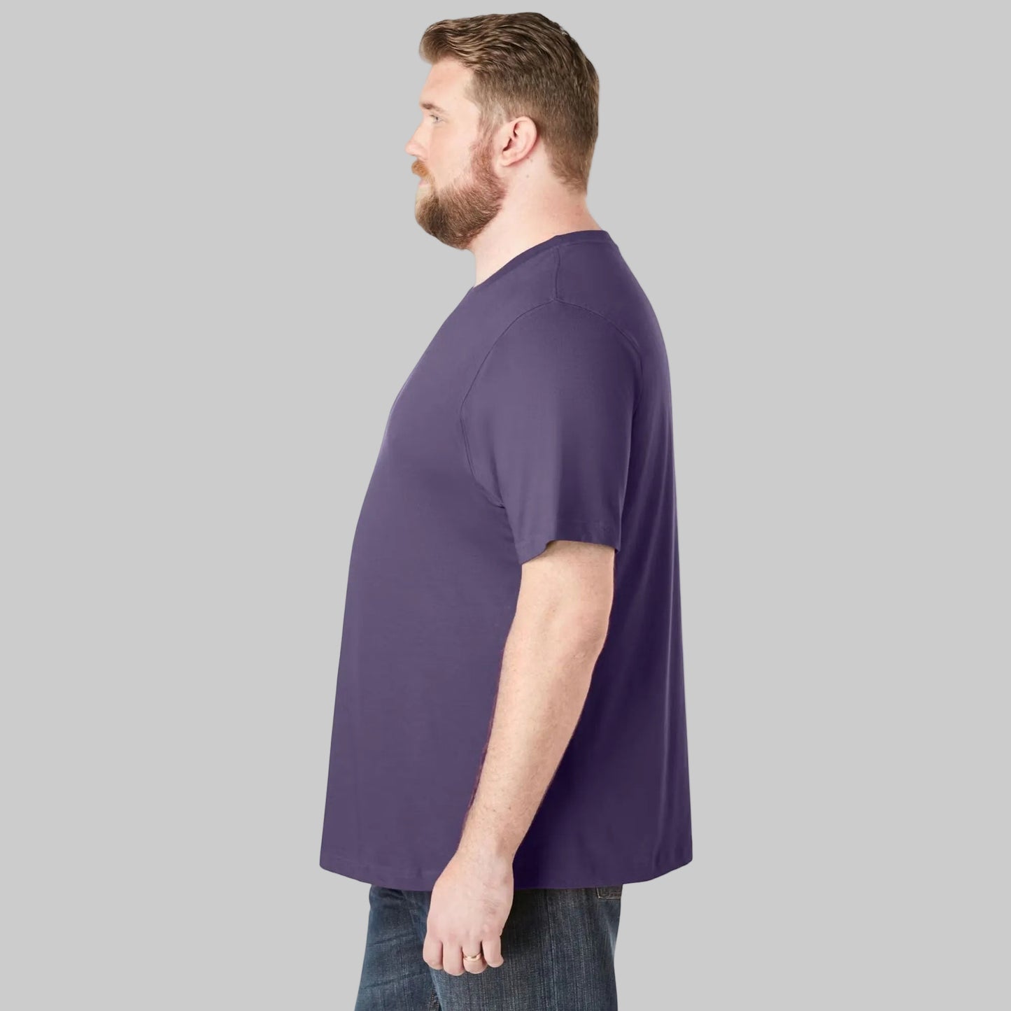 Vintage Purple Crewneck T-Shirt for big & tall men made with Shrink-Less™ cotton fabric