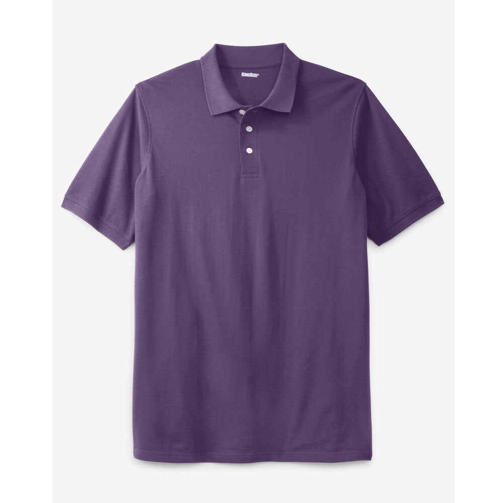 Vintage Purple Big & Tall Pique Polo Shirt with Ribbed Collar and Shrink-Less Fit