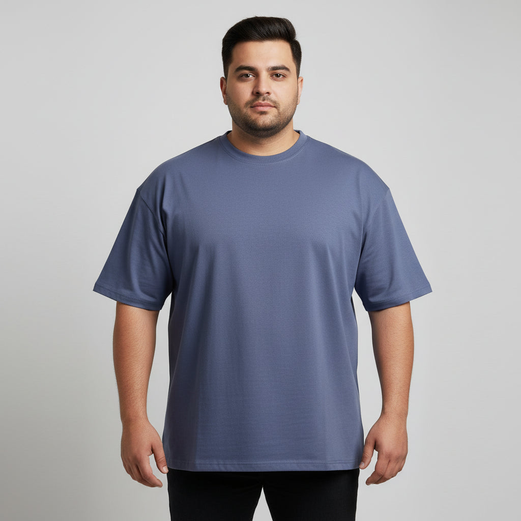Slate Blue Essential Crewneck Terry T-Shirt PSM-11141