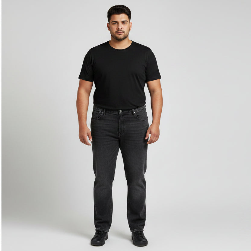 Classic Black Straight Fit Jeans PSM-11244
