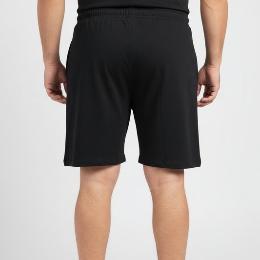 Black Elastic Waist Jersey Shorts PSM-11212