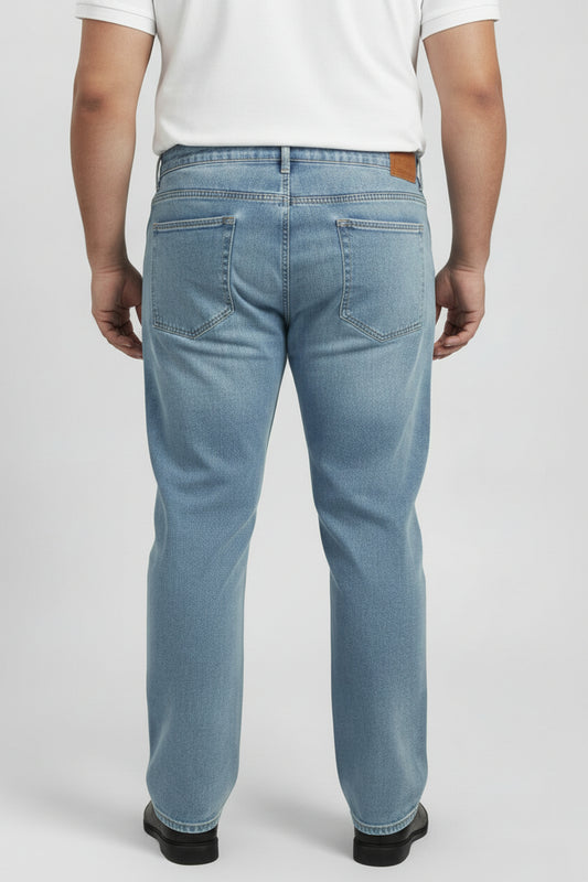 Light Wash Blue Straight Fit Jeans PSM-11246