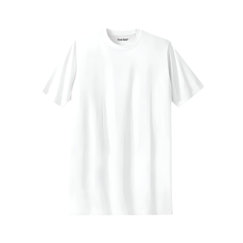 White Big & Tall Crewneck Cotton T-Shirt – Relaxed Fit Front View